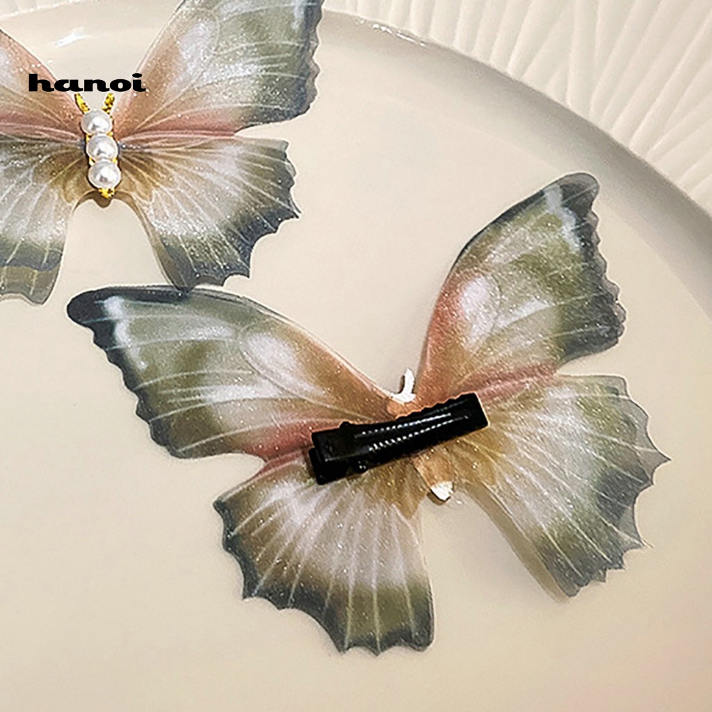 Kẹp Tóc Vải Tuyn Hai Lớp Đính Ngọc Trai Nhân Tạo Ổn Định Thanh Lịch Dành Cho Nữ