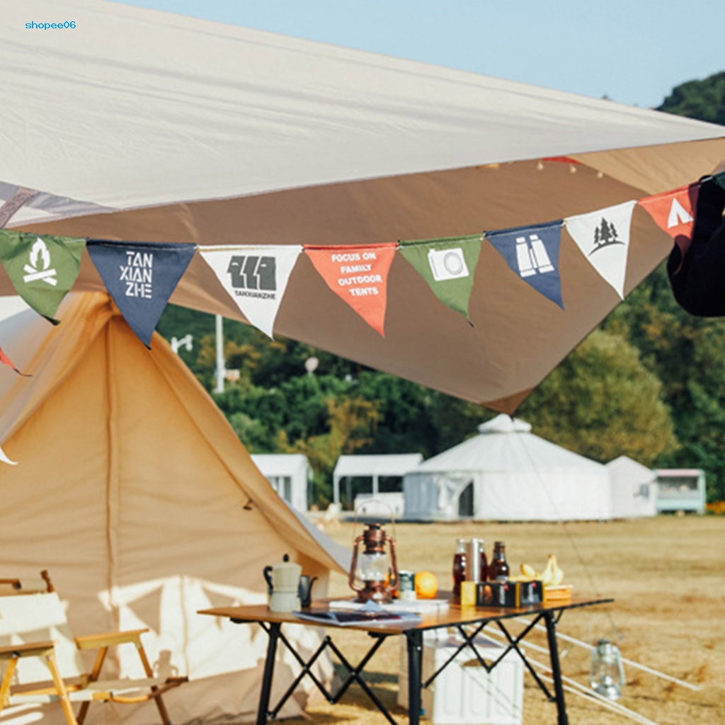 Cờ Tam Giác Màu Sắc Tươi Sáng Chống Thấm Nước Dùng Trang Trí Lều Cắm Trại