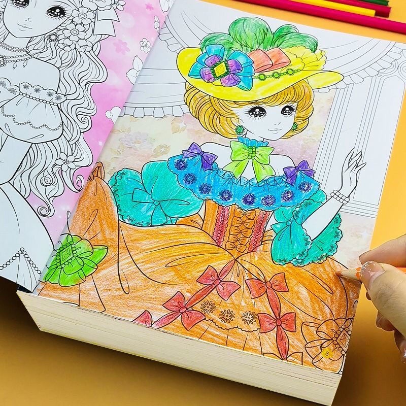 Sách Tô Màu Vẽ Tranh Công Chúa Xinh Đẹp Cho Bé Gái Mẫu Giáo 2-6 Tuổi 7.19 fx