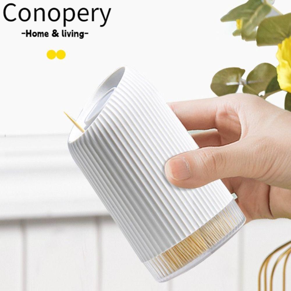 Conopery Hộp Đựng Tăm Xỉa Răng Có Nắp Trượt Màu Trắng Sang Trọng Tiện Dụng Cho Phòng Khách