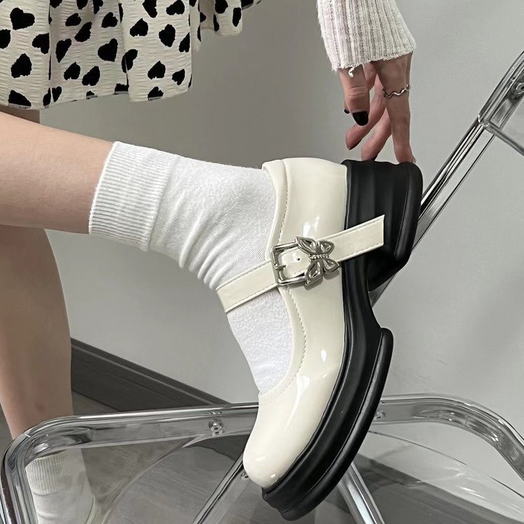 GG Giày búp bê giày nữ 2023 NEW Mùa hè Vintage England phong cách thiết lập Mary Jane đơn giày23073159