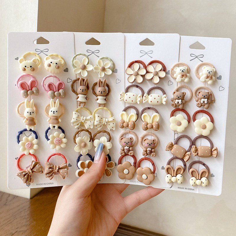 Set 40 Dây Buộc Tóc Bằng Da Không Làm Tổn Thương Tóc Cho Bé Gái