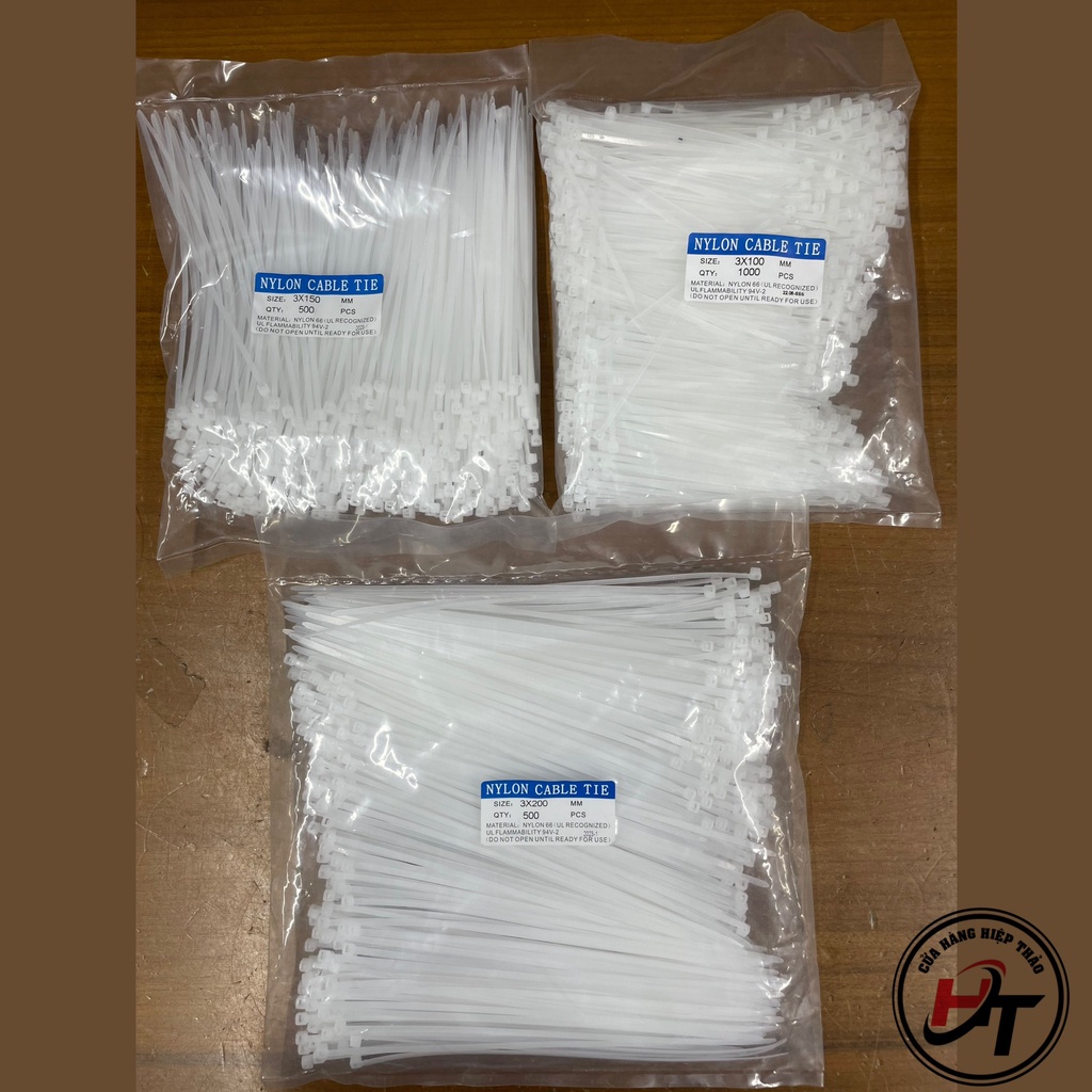 Dây thít nhựa rút nhựa 1 túi lạt trắng đen 10cm 15cm 20cm 25cm 30cm 40cm 50cm gói Đủ DTN-T-DU