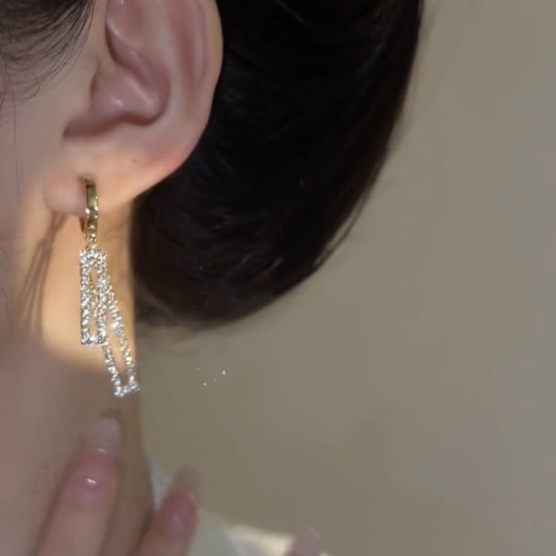 Bông Tai Hình Vuông Đính Đá Thông Minh Thời Trang 2023 Cho Nữ