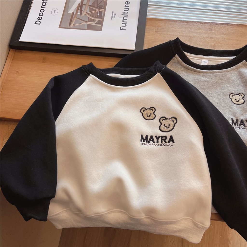 Áo Hoodie Raglan Tay Dài In Họa Tiết Hoạt Hình Phong Cách Hàn Quốc Thời Trang Xuân Thu 2023 Dành Cho Bé Trai