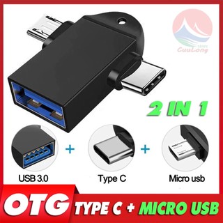 Otg usb 3.0 type c micro android 2 trong 1 đa năng đọc truyền dữ liệu data tốc độ cao kết nối ngoại vi với điện thoại a