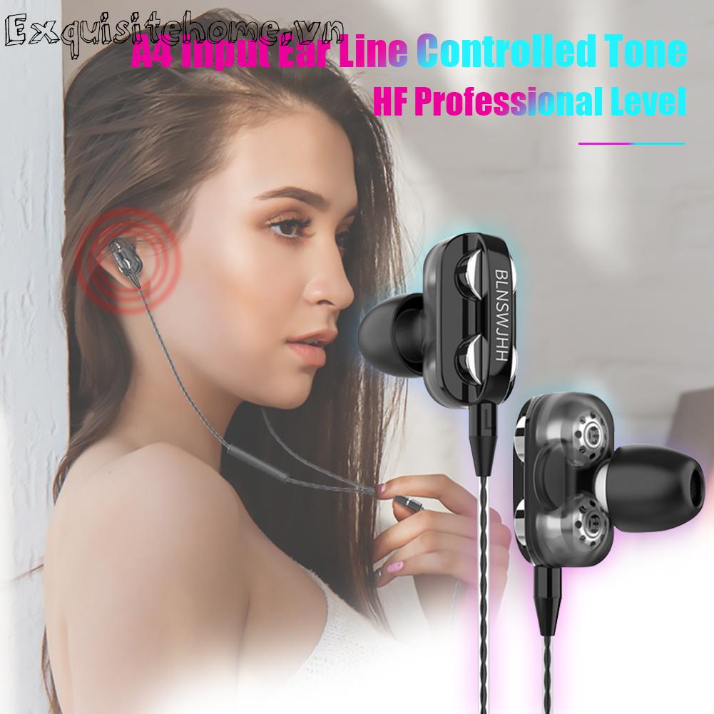 Tai Nghe Nhét Tai Có Dây A4 3.5mm Điều Chỉnh Âm Lượng Kèm Mic