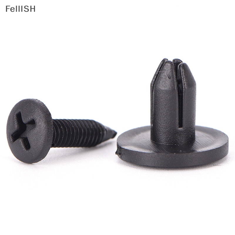 FENDER Set 50 Đinh Tán Nhựa Màu Đen 6Mm Chuyên Dụng Cho Xe Hơi 439br