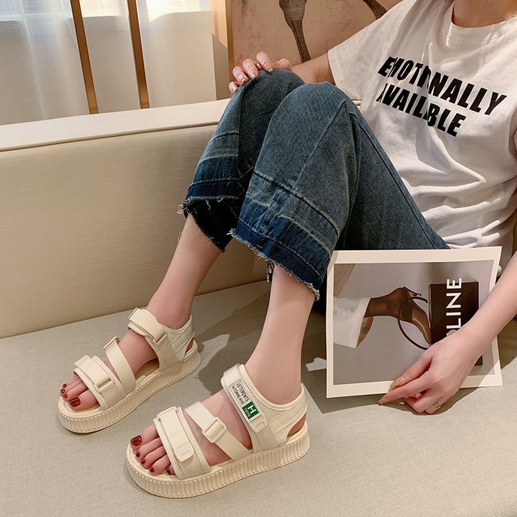 Giày Sandal Quai Dán Đế Dày Hở Ngón Quai Dán Thời Trang Mùa Hè Hàng Mới 2023 Dành Cho Bạn Nữ Sinh