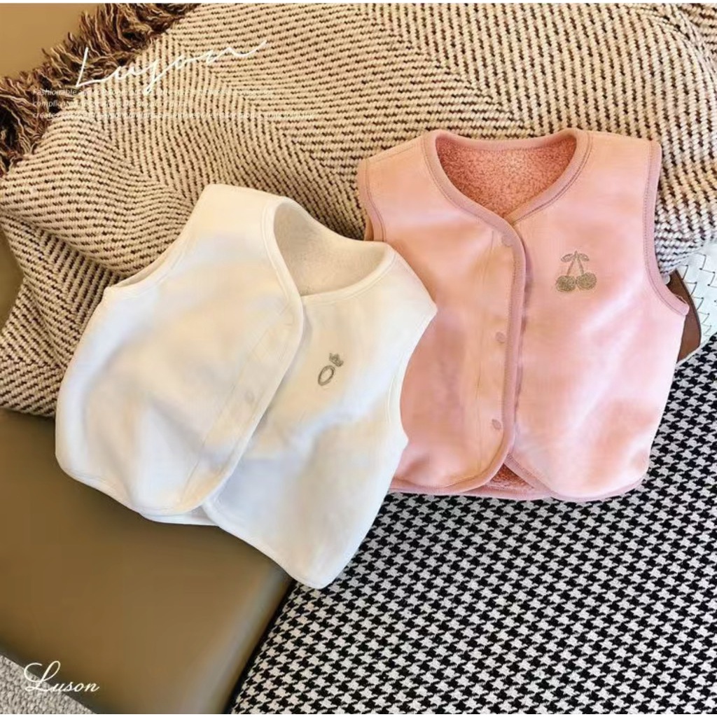 Áo ghi lê nhung trần bông cho bé tải và bé gái từ 5kg đến 15kg