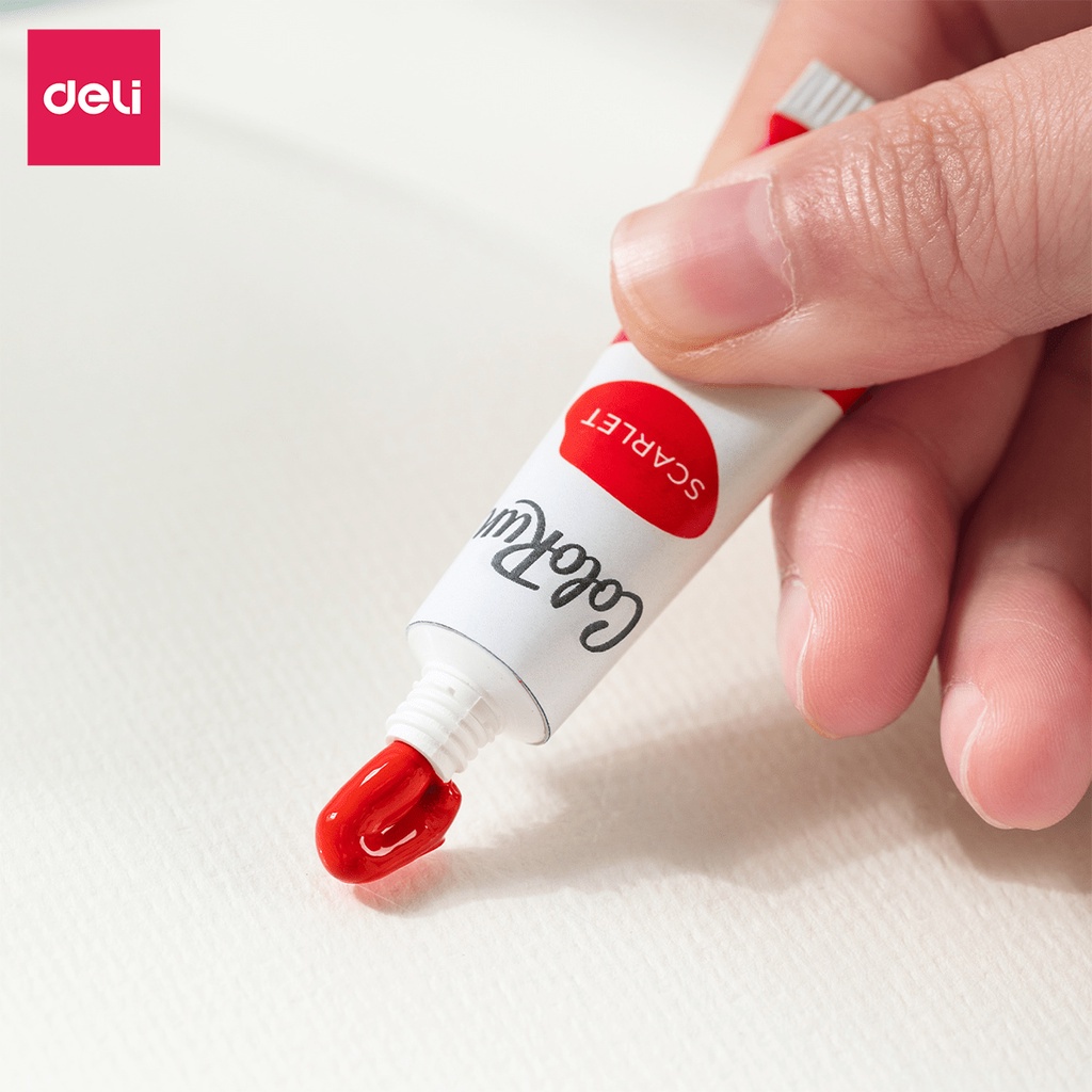 Màu nước dạng tuýp 5ml kèm cọ Deli - 12 màu/18 màu/24 màu