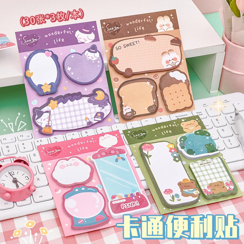 Mới Tập Giấy Ghi Chú Họa Tiết Hoạt Hình Dễ Thương Dành Cho Học Sinh