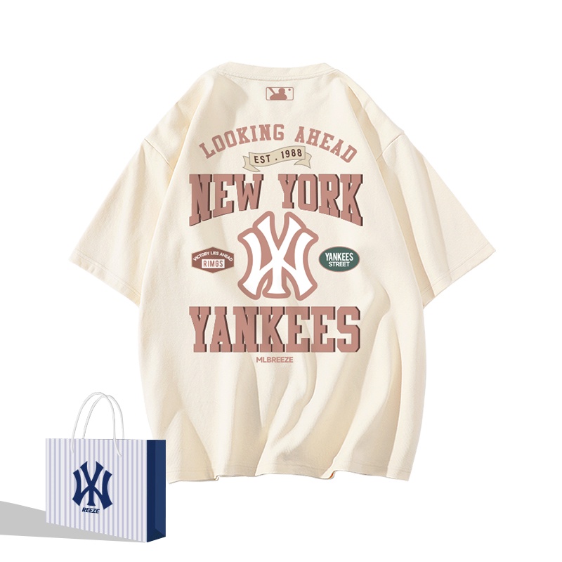 N-y co-thương hiệu mùa hè hợp thời trang thương hiệu nam crewneck cotton, tay ngắn, túi rời casual top couple t-shirt