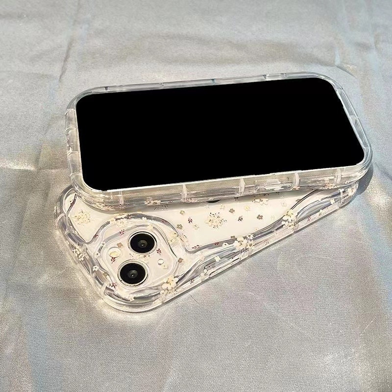 Ốp Điện Thoại Chống Sốc In Họa Tiết Hoa Trắng Phong Cách Hàn Quốc Cho Iphone 13 / 14 Pro Max 12 / 13 Pro 11 Pro Max xr Xs Max 7 / 8 Plus