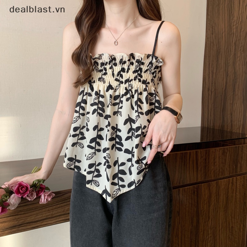 Áo Dây Nữ Cộc Tay In Hoa Thời Trang Gợi Cảm