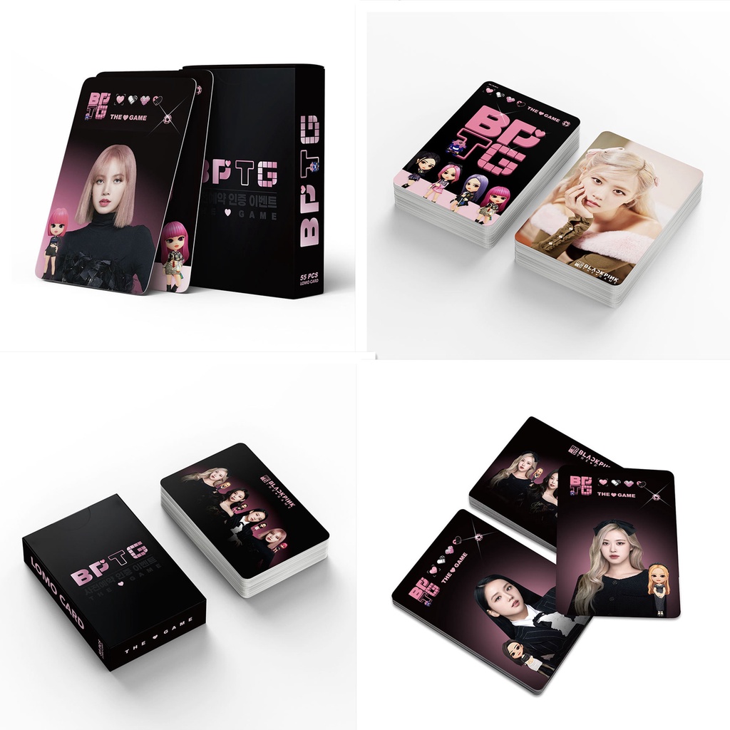 55pcs/box BLACK-PINK THE GAME Photocards LISA ROSE JENNIE JISOO Lomo Cards BPTG Black Pink Kpop Postcards New Arrivals