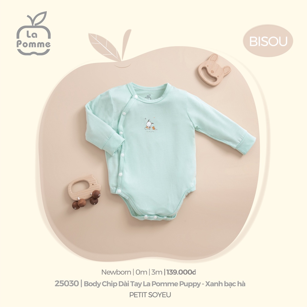 [Mã ICBFRI15 giảm 15K đơn 99K] La Pomme - Bộ Body Chip liền thân Dài Tay La Pomme họa tiết NB 0M 3M Full