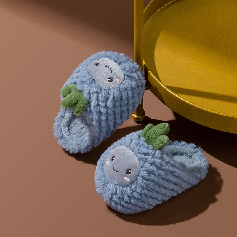 Dép Bông Đi Trong Nhà Chống Trượt Hình Quả Dứa Hoạt Hình Cho Bé