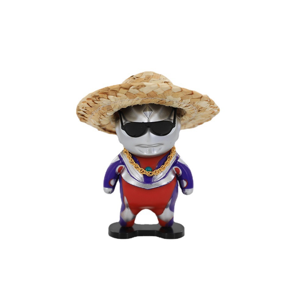 Cool cute fat ultraman tiga action figure gift for kids collections car ornament sunglasses đồ chơi mũ rơm cho trẻ em mới