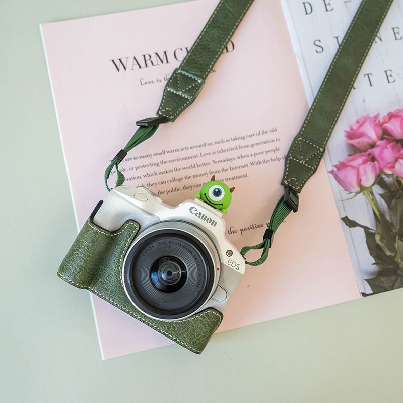 Túi Da Đơn Đựng Bảo Vệ Máy Ảnh Canon r50 R100 r8 Phù Hợp