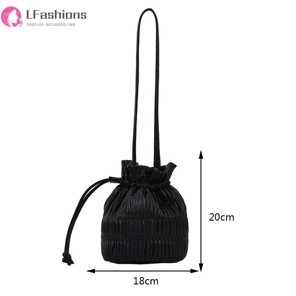 ❀ Áo Thun In Chữ Lovefashionss Thời Trang ❀ Túi xách hợp thời trang xếp ly túi đeo vai nữ túi đeo chéo da pu túi dây rút túi đeo chéo nhẹ ngọt ngào