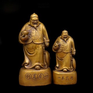 Tượng đồng lão quản gia một vốn vạn lời ông quản tài lộc sg.decor đồ phong thủy buôn may bán đắt phát tài