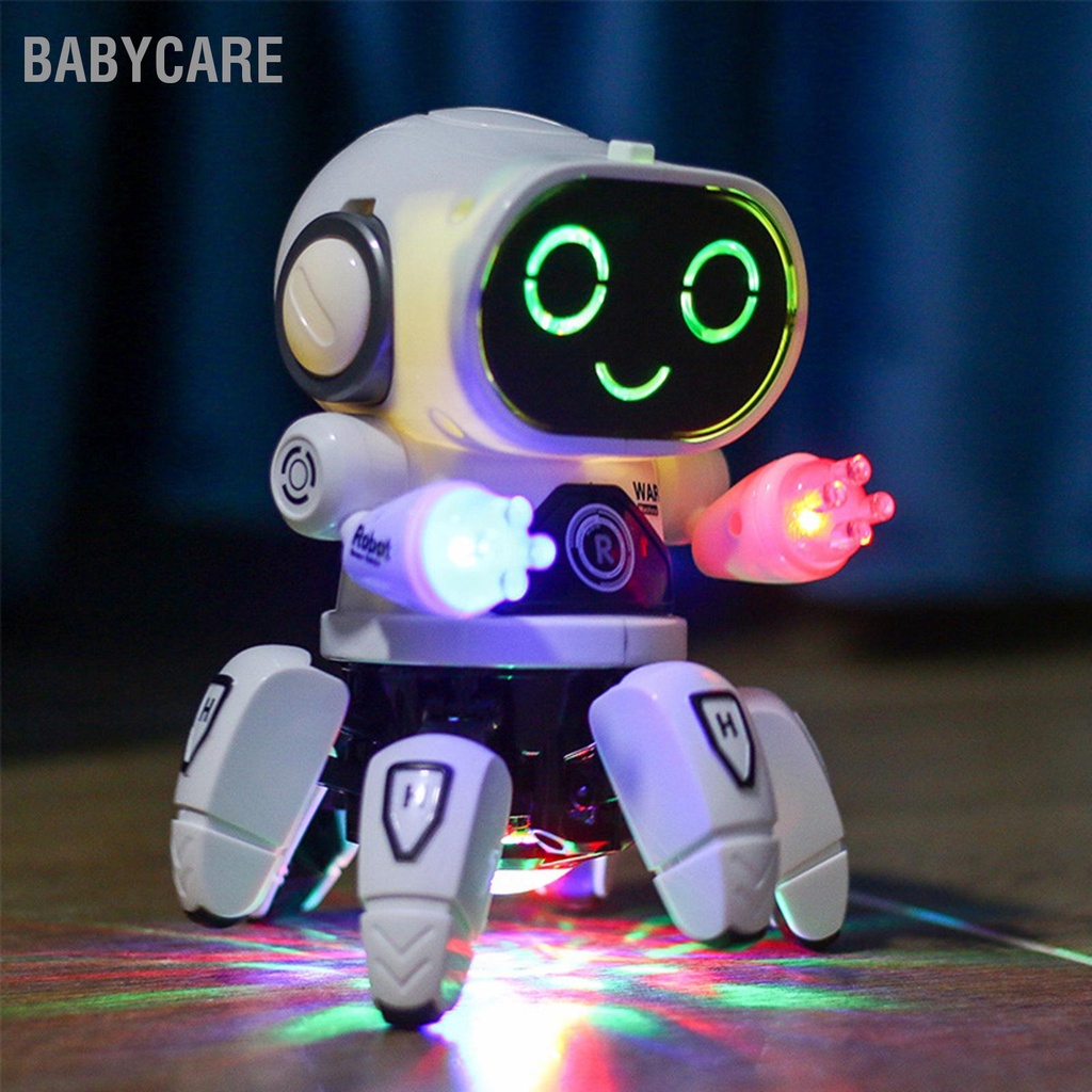 Babycare Có hàng sẵn Đồ Chơi Robot Sáu Móng Vuốt Bằng Nhựa Thông Minh Khiêu Vũ Hát Đèn Điện Cho Bé Trai
