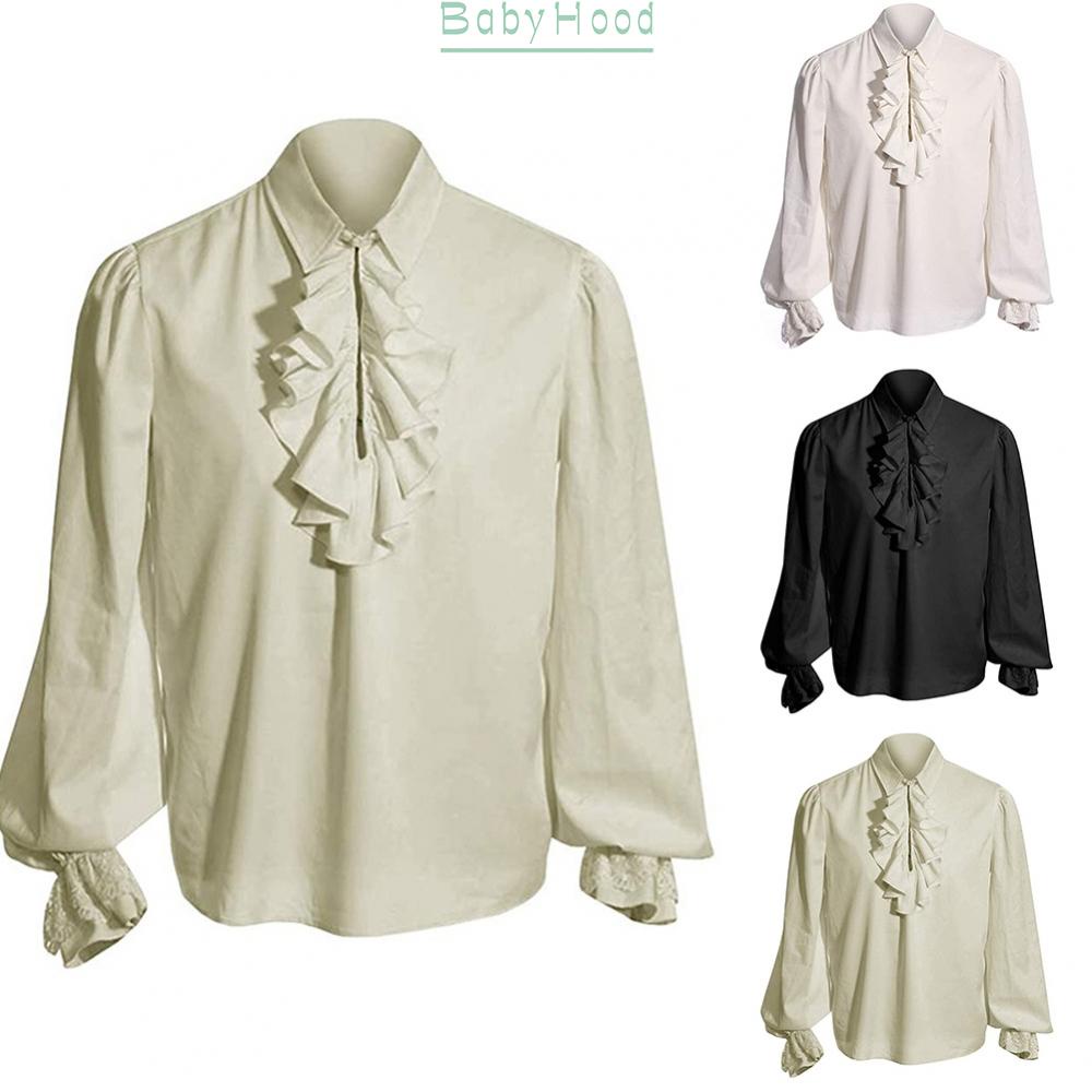【Big Discounts】Mens Medieval Renaissance Steampunk Ruffle Collar Blouse Pirate Vampire Shirt#BBHOOD