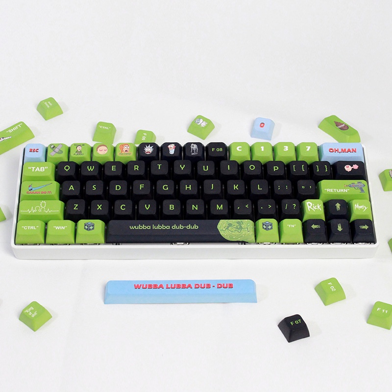Rick và Morty Keycaps XDA Profile Anime dễ thương PBT Dye Sub Bàn phím cơ học Keycap