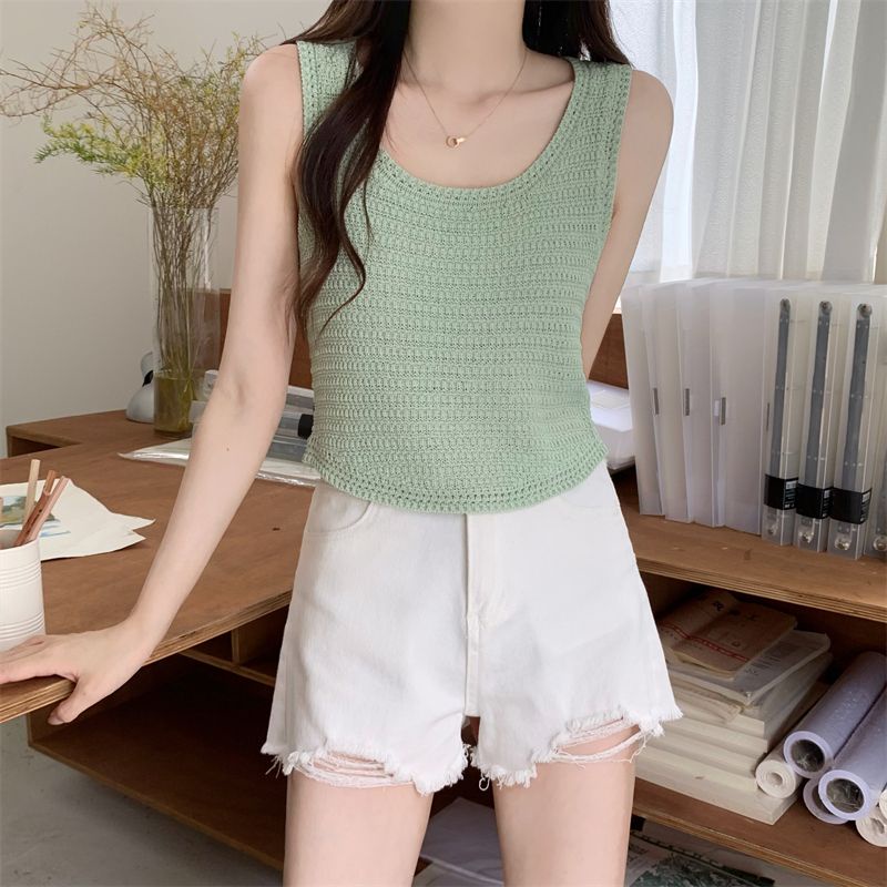 Áo Hai Dây Dệt Kim Dáng Ôm Phong Cách Hàn Quốc Thời Trang Mùa Hè Hàng Mới Dành Cho Bạn Nữ