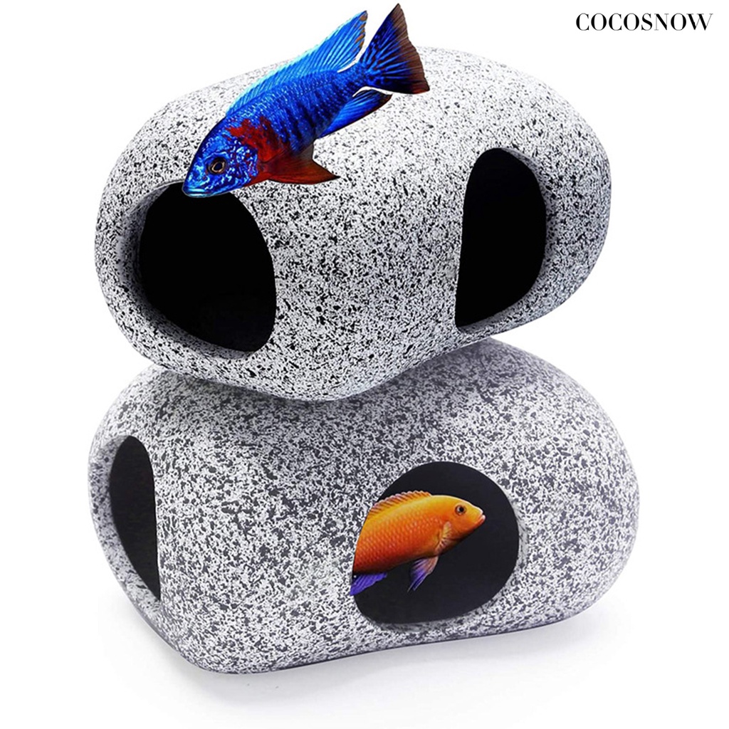 Hang đá mịn cạnh trang trí bể cá bằng đất sét ẩn cá nhà đá trang trí bể cá