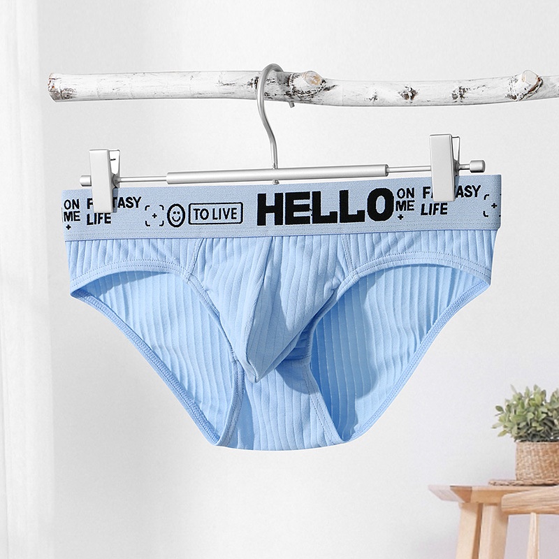 Quần Lót Ba Chiều 95% Cotton Lưng Vừa Màu Trơn Thoáng Khí Phong Cách Mới Cho Nam 306