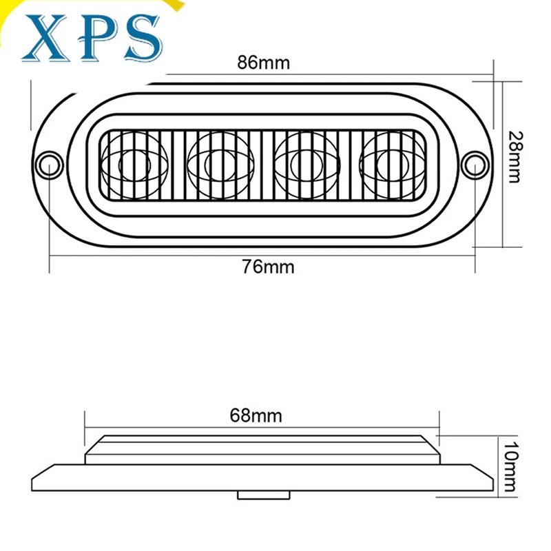 Xps 4 led đèn đánh dấu bên 12-24v đèn phác thảo chống thấm nước xe đầu kéo xe tải van xe buýt đèn báo cảnh báo an toàn