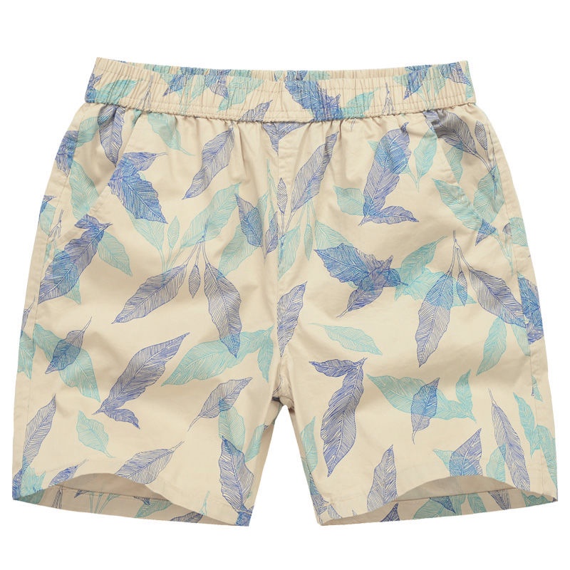 Quần short phong cách hàn quốc nam mùa hè rộng rãi in cotton thoáng khí cộng với kích thước quần short
