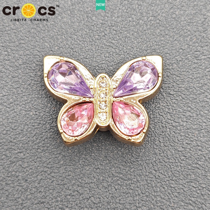 Jibbitz crocs charm Móc Khóa Kim Loại Hình Bướm Thời Trang Chất Lượng Cao DIY charm crocs kim loại