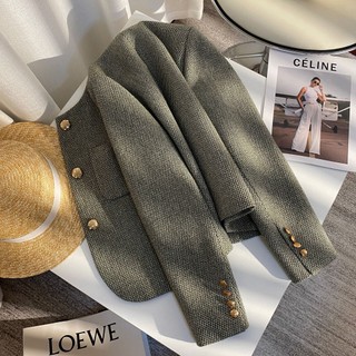 Áo khoác blazer cao cấp màu xanh đen thời trang xuân thu 2023 cho nữ