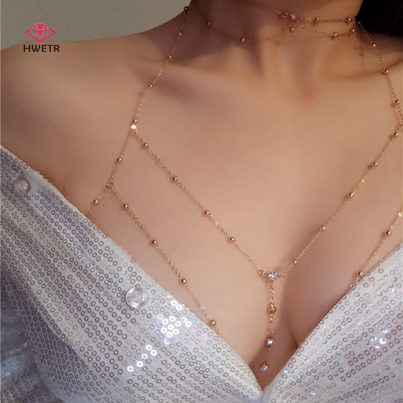 Dây chuỗi trang trí cơ thể HWETR kim loại phong cách gợi cảm thời trang dành cho nữ