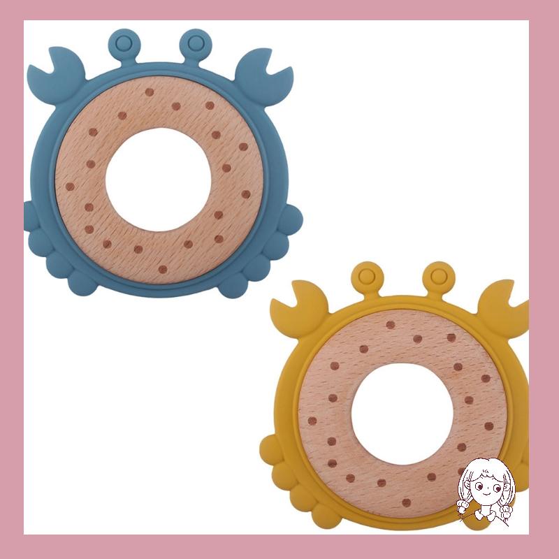 Haha baby silicone teether hạt phim hoạt hình động vật cua vòng rattle nuôi dưỡng mọc răng nhai đồ chơi molar soother bpa miễn phí