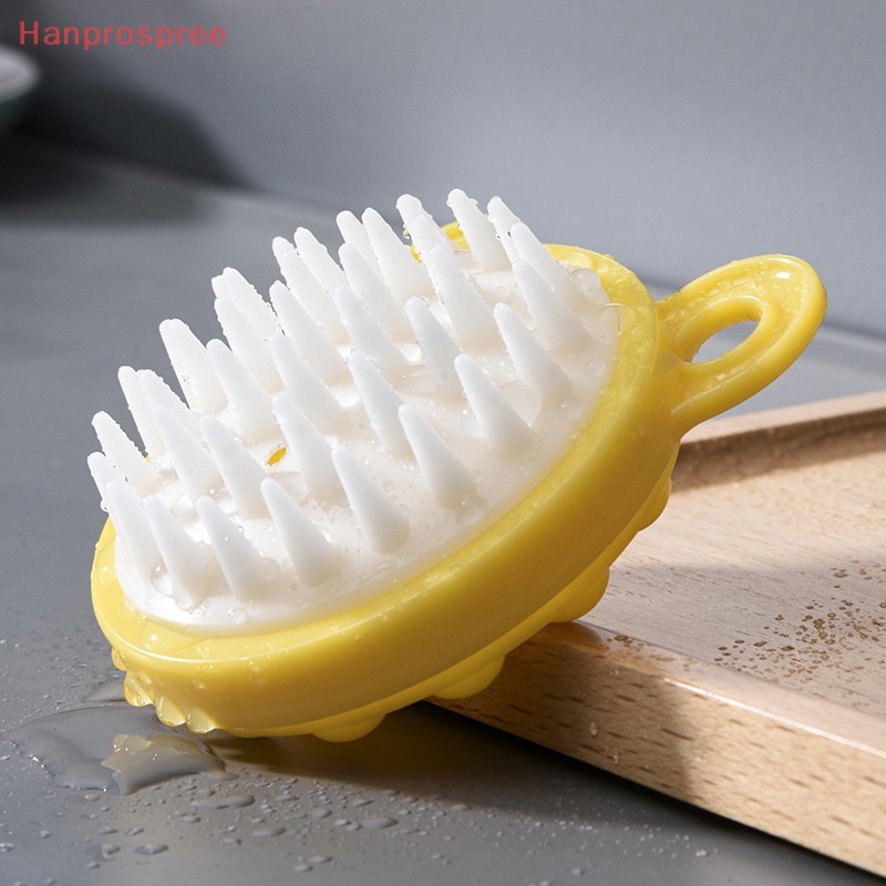 Hanprospree> nhiều công dụng lược da đầu & massage toàn thân bàn chải gội đầu lược silicon làm sạch bàn chải đánh răng mềm dễ treo dụng cụ chăm sóc tóc tốt