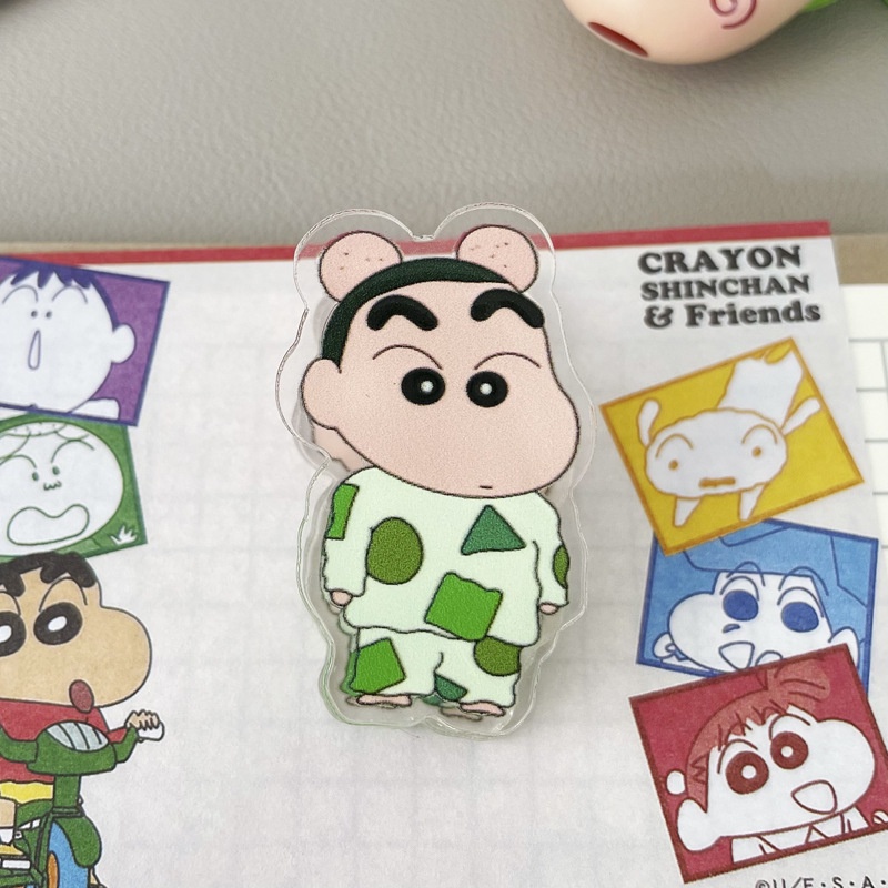 Kẹp Giữ Giấy Ghi Chú Bằng Acrylic In Hoạt Hình Cậu Bé Bút Chì Shin-Chan