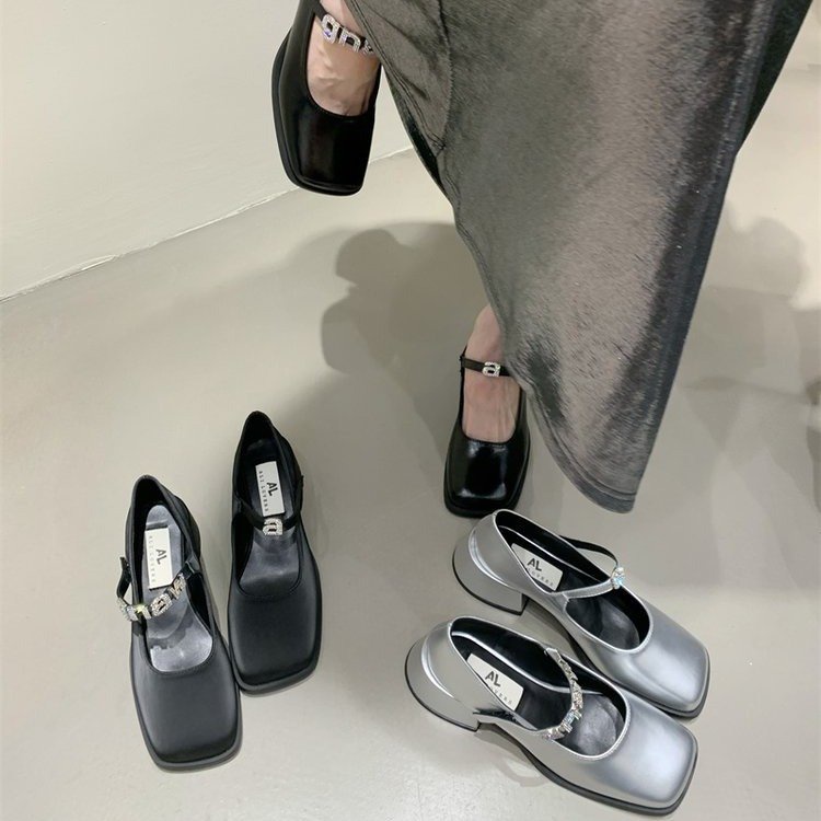 Giày Cao Gót Mũi Tròn Phong Cách Hàn Quốc Cho Nữ Sinh