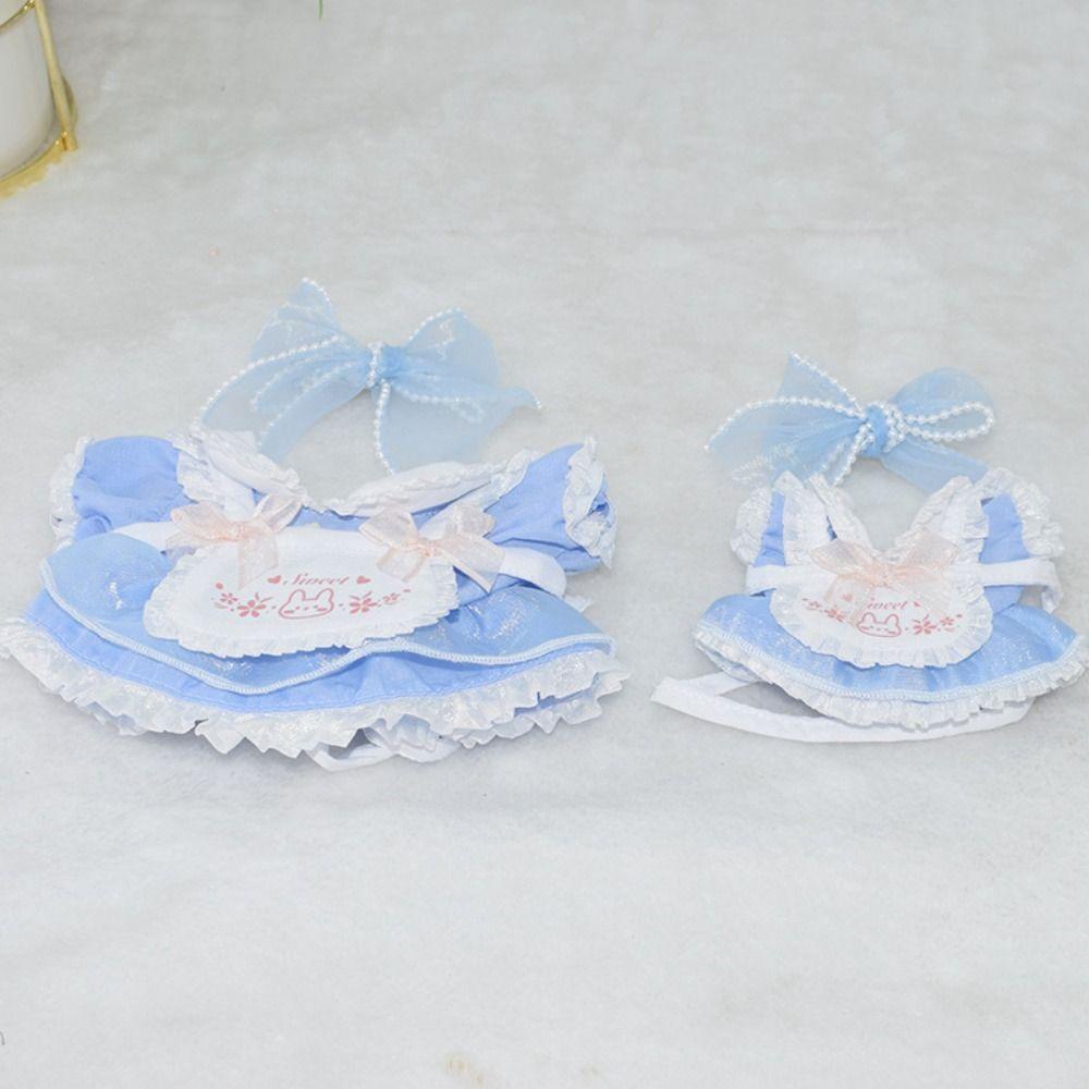 Uumir miniature dress suit, quần áo búp bê 10cm 20cm màu xanh lam, quà tặng phim hoạt hình thỏ trang phục có thể thay thế thay thế trò chơi mặc quần áo mini bowknot headwear búp bê nhồi bông