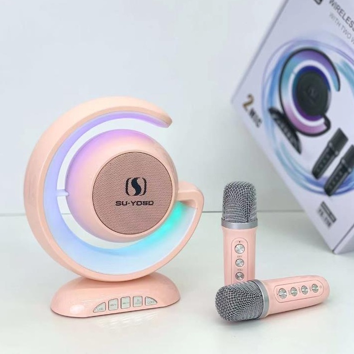 Loa karaoke bluetooth YS 110 led rgb kèm 2 mic không dây hát âm thanh chất lượng cao Linkeetech