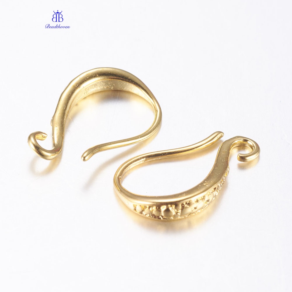 Móc bông tai bằng đồng thau 10pc với vòng ngang vàng 15x9x2mm lỗ: 1mm chốt: 0,8mm
