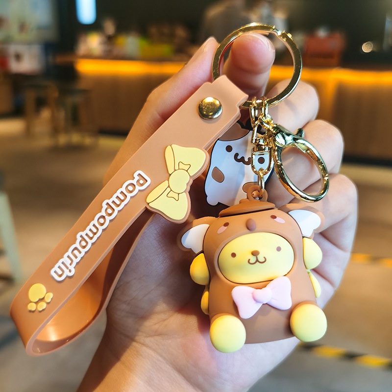 Mặt dây chuyền hoạt hình dễ thương sanrio kuromi keychain doll chain couple gift đồ trang trí xe hơi mặt dây chuyền cặp đôi
