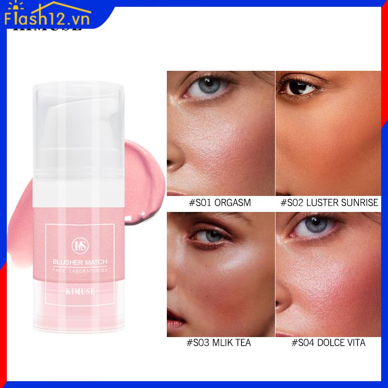 【sẵn sàng】 Bột mật ong Kimuse Màu trà sữa Phấn má dạng lỏng Dưỡng ẩm Khả năng sửa chữa Làm sáng Mỹ phẩm Màu sắc Thích hợp cho Phụ nữ Pk Magic Casa flash12_vn