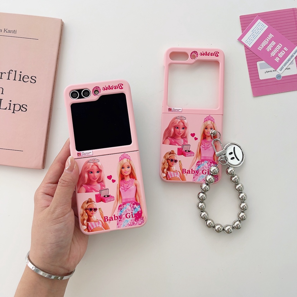 Samsung galaxy z flip 5 5g thời trang da cảm giác dễ thương phim hoạt hình chú chó bông barbie samsung z flip 5 pc case cứng chống sốc điện thoại sáng tạo vỏ