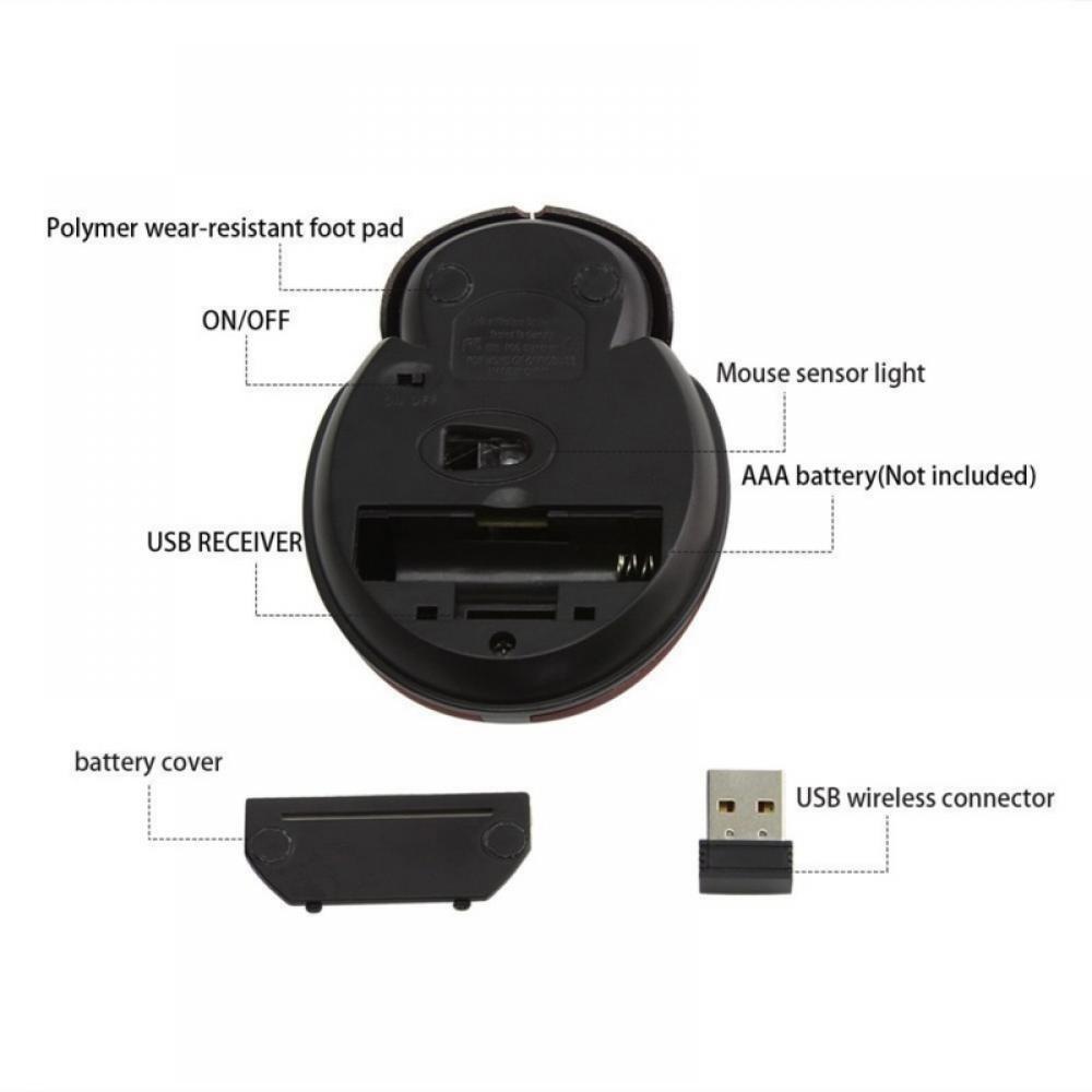 Chuột không dây 2.4g di động mini hoạt hình động vật bọ rùa hình dạng 3000dpi Chuột không dây di động với bộ thu usb cho pc mac máy tính xách tay máy tính xách tay