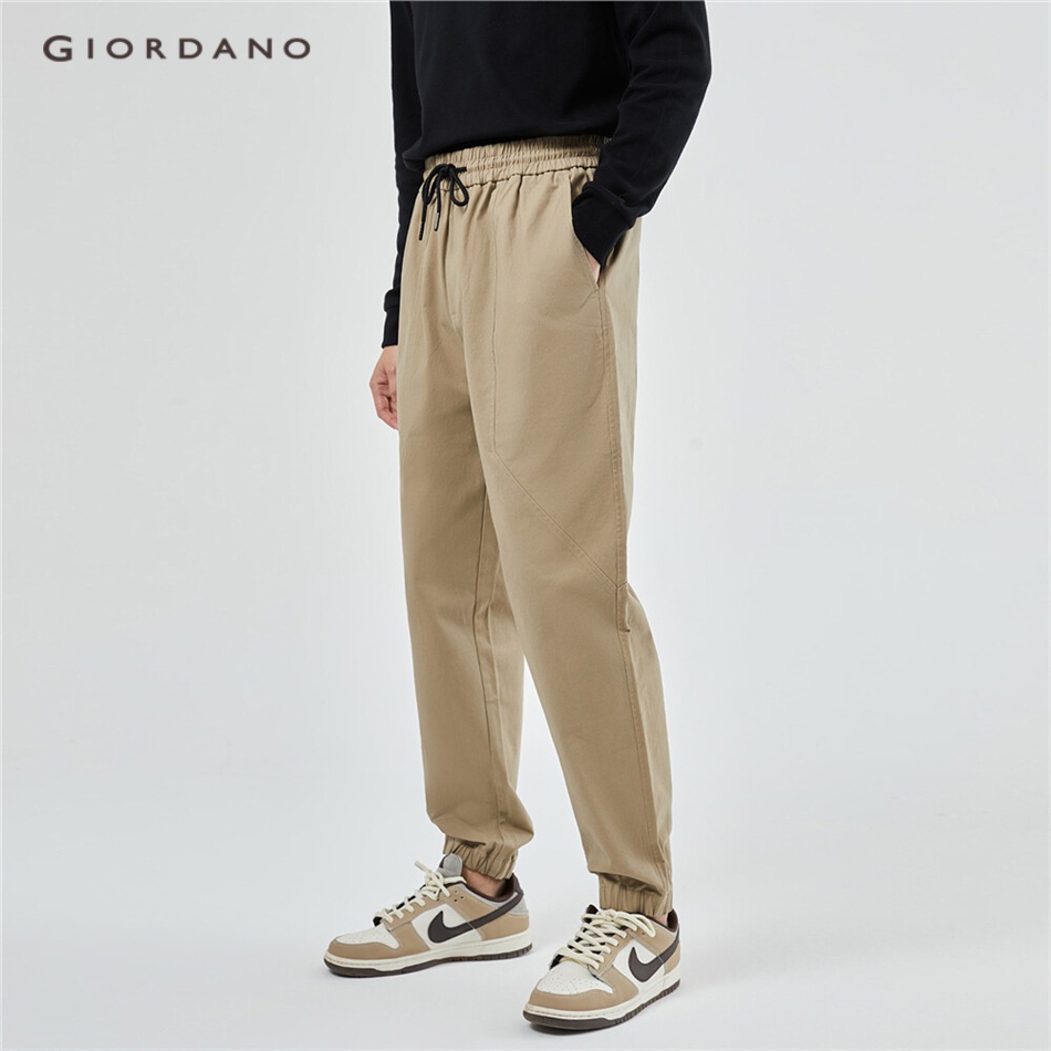 GIORDANO MEN Exposed seam elastic waist stretch pants 18113929