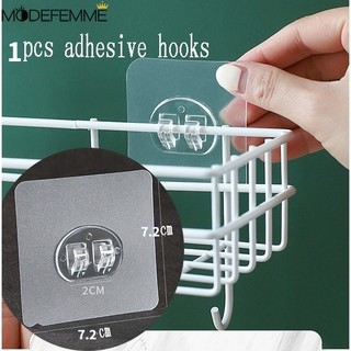 Phụ kiện móc treo lưu trữ trong phòng tắm nhà bếp / giá đỡ móc treo tường trong suốt / dán tường tự dính giá treo chắc chắn / móc dính kệ chắc chắn /